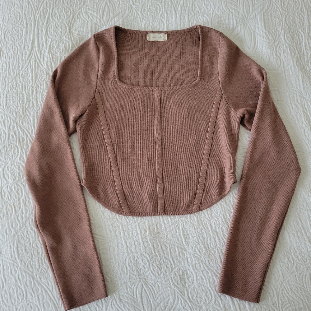 Altar'd State long sleeve tan top size Large